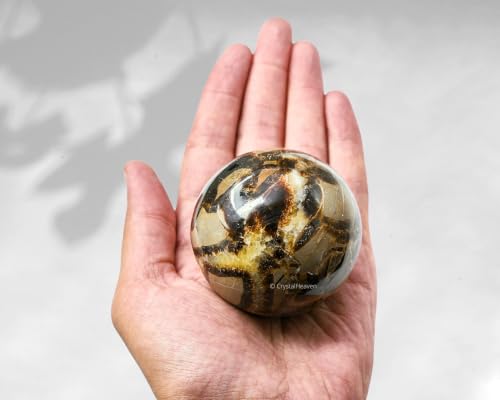 Image of Certified Septarian Crystal Ball for Meditation - Premium Crystal Vastu Items for Home and Feng Shui Items for Good Luck - Ideal for Pooja Supplies and Spiritual Practices (2.5 inch Inch)
