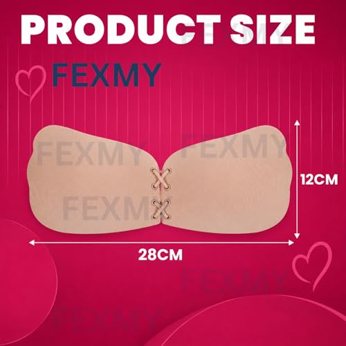 Image of Women's & Girl's Strapless Push Up Wire Free Stick On Invisible Bra, Sticky Liftup Silicone, Stick on Bra for Backless Dress Free Size B Cup