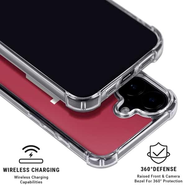 Skinit Clear Phone Case Compatible with iPhone 16 - Officially Licensed Indiana University IU Logo Design