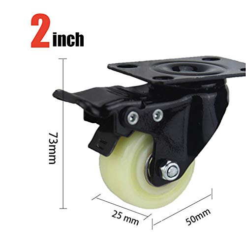 Roues en nylon polyuréthane robustes à tige pivotante avec frein - 3