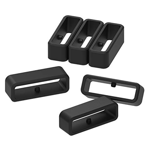 FitTurn 22mm Band Keeper Strap Loop Fastener Rings Compatible with MAZFIT T-Rex 2 Watch for Women Men Bands -Black (6 of Pack) Rubber Replacement Loop Rings