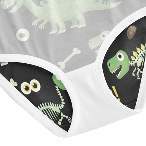 Toddler Panties, Playful Green Dinosaurs Cotton Underwear for Girls, 2–8 Years4