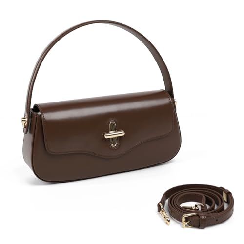 Genuine Leather Crossbody Bag, Top Handle Purse for Women