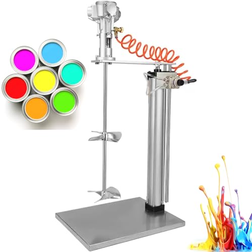 Mezclador neumático agitador de aire, máquina de agitación vertical de pintura de 1/2 HP con elevación automática y ajuste de velocidad continuo para una mezcla eficiente de pintura y tinte