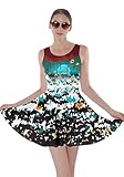 CowCow Womens Skull and Flowers Skater Dress