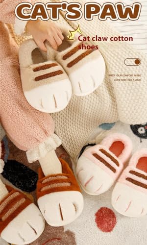 Cat Paw Slippers, 3D Fluffy Cat Paw Slipper, Warm Fluffy Furry Winter House Shoes House Lndoor Outdoor2