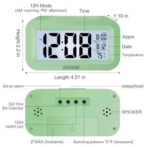 Image of Travel Digital Alarm Clock,Battery Operated with Backlight, Indoor Temperature, Desk Small Clock,Snooze Model,12 /24H Display for Bedrooms Heavy Sleepers Kids Travel Bathroom