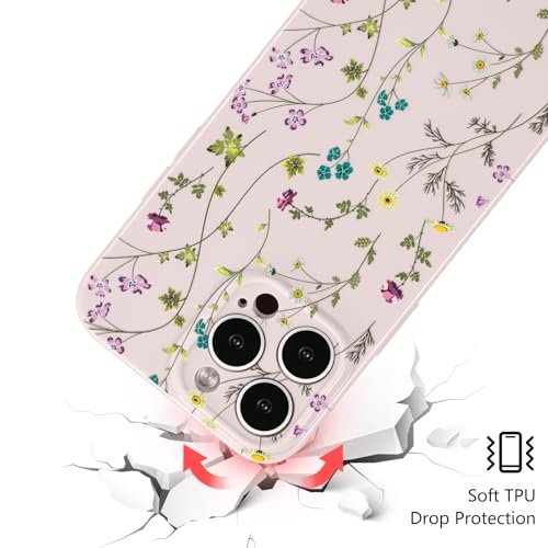 Image of RALEAVO Floral Case for iPhone 16 Pro Max, Flower Branch Pattern Design Cute Cover Case for Girls Women Slim Thin Soft Silicone Shockproof Anti-Slip Phone Case for iPhone 16 Pro Max (6.9 inch),Purple | for iPhone 16 Pro Max Case with Cute Flower Branch Pattern Design,Pretty Case for Girls Women,Soft Silicone Shockproof Cover