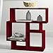 BAKAJI Libreria Bassa Scaffale 5 Ripiani in Legno MDF Tavolino Caffè Laterale Divano Design Moderno Arredamento per Soggiorno Salotto Casa o Ufficio Dimensione 60 x 22 x 54 cm (Red)