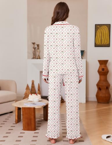 Ekouaer Womens Pajama Sets Long Sleeve Sleepwear Button Down Pjs Loungewear - image 5