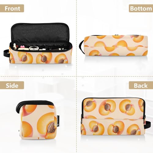 Bolsa de viaje para herramientas de cabello para mujeres con almohadilla resistente al calor, estuche grande para planchas de cabello y accesorios de cuidado capilar, dulce fruta albaricoque neutro miniatura 4