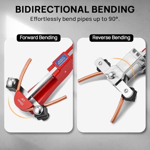 Image of TURBRO Pipe Bender Kit with Reverse Bending Attachment, Fits 1 /4 to 7 /8-Inch Soft Copper, Aluminum, and Thin-Walled Steel Tubing, for HVAC, Hydraulic, Automotive, and Plumbing Systems, CT-999RF | Fits 1 /4 to 7 /8-In Soft Copper, Aluminum, Thin-Walled Steel Tubing, for HVAC, Hydraulic, Automotive & Plumbing Systems
