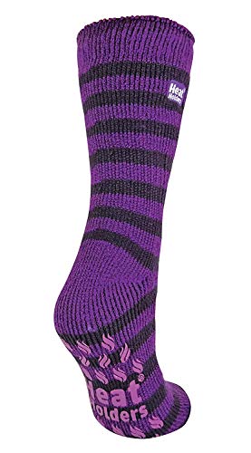 Heat Holders Slipper Socks (Purple Stripe)
