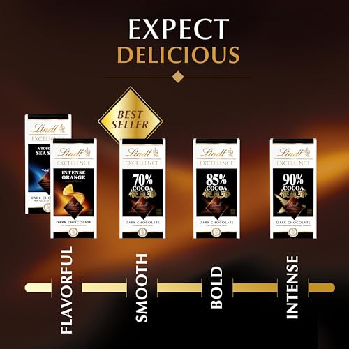 Lindt EXCELLENCE 95% Cocoa Dark Chocolate Bar, Dark Chocolate Candy, 2.8 oz. (12 Pack)