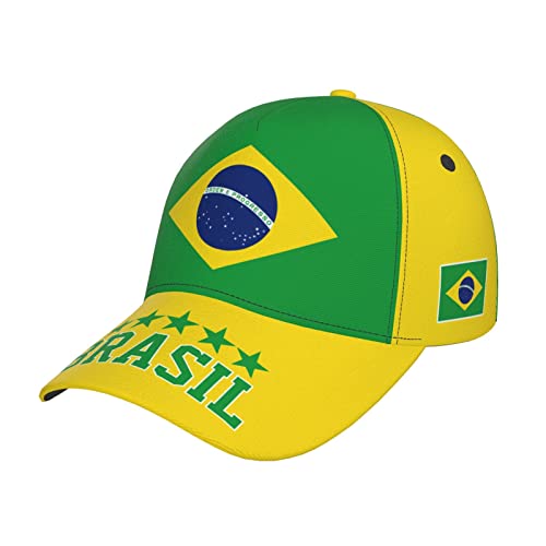 RFSHOP Casquette de baseball avec drapeau du Brésil 8 - Imprimé complet - Pour homme - Chapeau de patriotisme - Noir, #1527, taille unique