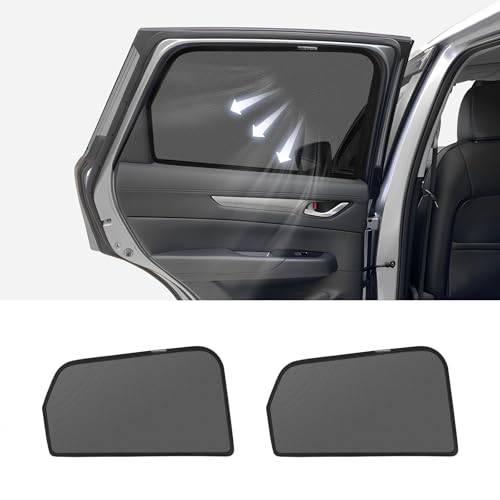 マツダ CX-5 KF系 サンシェード CX5 KFEP KF5P KF2P サイド用 後席 日よけ 遮光 メッシュカーテン マグネット式 後部座席用 日除け アクセサリー 内装パーツ 日本語取扱説明書付き 2枚（Amazon）