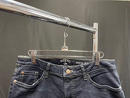 Nahanco 12" Metal Skirt/Pant Hanger With Loop Hook, High Polished Chrome - 100/Ctn. #TOP3