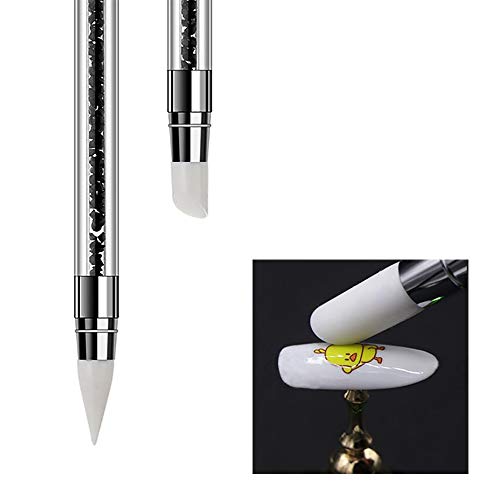 Mwoot 5pcs GEL Nailart Pen schnitzen Pinsel Silikon-Kopf-Acryl Griff-Salon-Werkzeug-Set, Nagel Kunst Pinsel,Nail Art… – Bild 4
