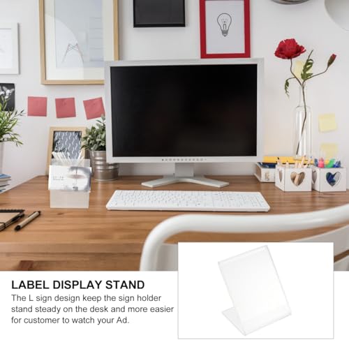 Image of NUOBESTY L-Shape Qr Code Stand Acrylic Display Holder for Payment Card Sign Label Holder for Retail Store Restaurant Office Desk