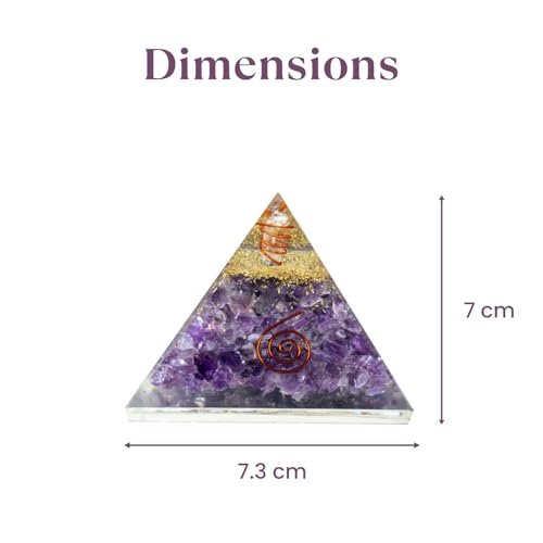 Image of Astrotalk Amethyst Stone Resin Pyramid | Crystal Pyramid for Calm & Clarity | Vastu Items for Home Decor | Office Table Decoration Items | Gift for Man & Woman