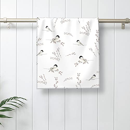 Hhyii Willow Little Titmouse Towels,Hand Towels For Bathroom,Soft Small Bath Towel Kitchen Dish Towel,Washcloths For Bath, Pool & Guest Use, Multicolor, 30X70Cm #TOP6