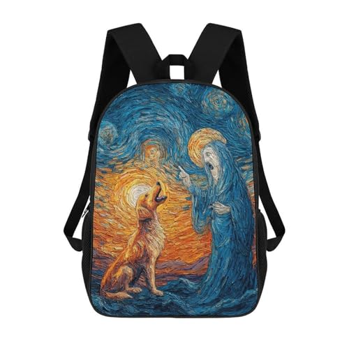 Sac à dos scolaire enfants imprimé 3D fille et sac de voyage 17 pouces femme