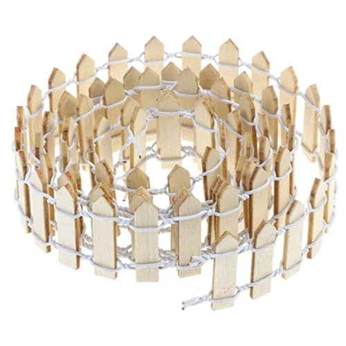 KARLOR Mini clôture miniature 100 x 5 cm - Clôture de jardin miniature en bois - Décoration de jardin féérique - Petite clôture pour bricolage - Clôture miniature - Lutin pour modélisme, maison de