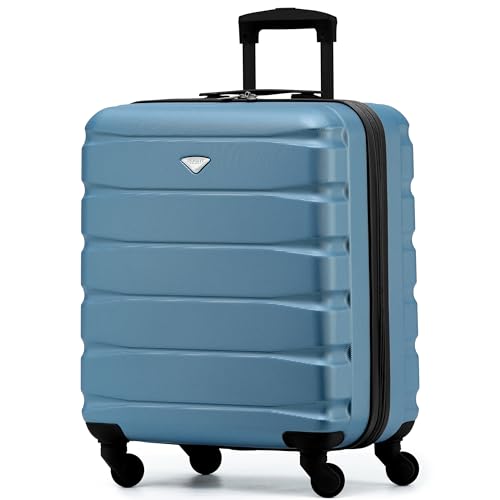 Flight Knight 56x45x25 EasyJet Cabin Bag, Jet2, British Airways Suitcase - Lightweight Small Durable 4-Wheel Cabin Case, Maximum Carry-On Size, ABS Hard Shell, 10kg Hand Luggage Bag- 56 x 45 x 25