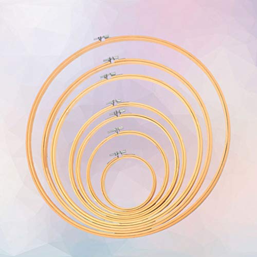 Healifty 6 Pcs Aros de Bordado de Madeira Ponto Cruz AnÃ©is de Argola Bordado CÃ­rculo Definido para