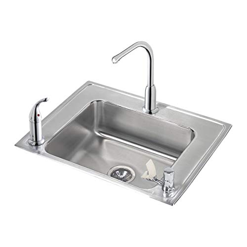 Elkay DRKAD282255RC Kit de fregadero de montaje superior de acero inoxidable de calibre 18, 71 x 55 cm