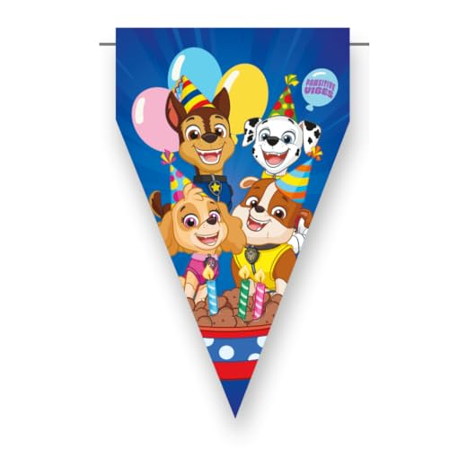 BeenSmile, Bandierine Pattuglia Canina, Decorazione per Compleanno di Bambini, Articoli per Feste, Celebrazioni e Anniversari, 1 Pezzo, 3 M