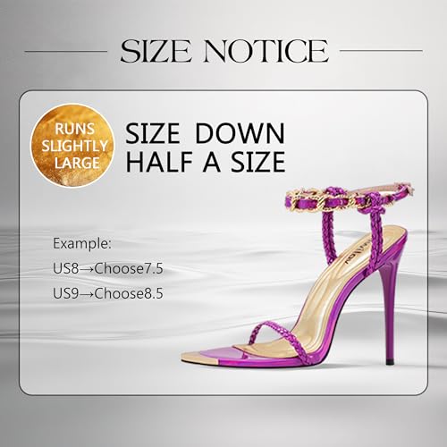 Image of Gold Strappy Stiletto Heels for Women Metallic Ankle Strap Open Toe High Heel Sandals Elegant Dress Shoes for Wedding Party Prom and Evening Events
