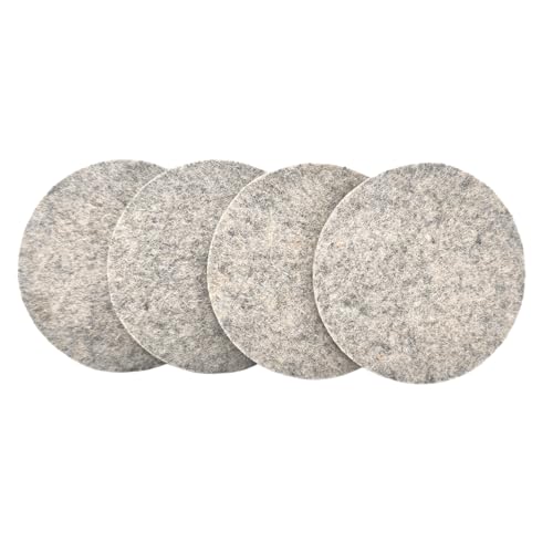 ROA83 Felt Coasters for Drinks - Set of 4-100% New Zealand Wool, Round, Quick...