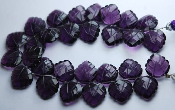 Quartz violet briolettes cœur 12mm : 5 paires identiques sans défaut de tri