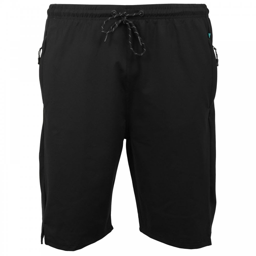 KAM Sports Shorts Elasticated Waist Drawstring Stretch Running Fitness Mens Plus Size 2XL-8XL AP004 (UK, Alpha, 7XL, Plus, Regular, Black)