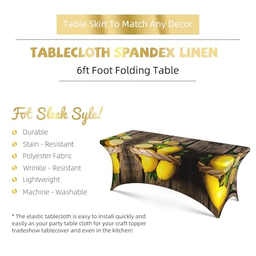 Nappe de table extensible élasthanne imprimé citrons lavable