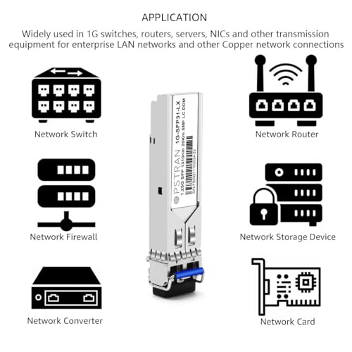 Image of 1000BASE-LX /LH SFP Optical Transceiver Module Compatible with Cisco GLC-LH-SMD GLC-LH-SM SFP-GE-L 1G SFP 1310nm 20km DDM Duplex LC SMF 10 Pack