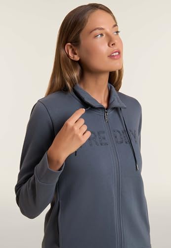 Freddy - Tuta Con Logo Frontale Perlato E Collo Alto, Donna, Blu, Large - 4