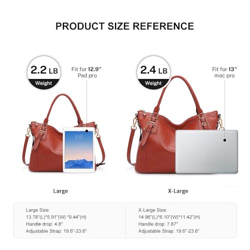 Kattee Leather Handbags Tote Shoulder Bag for Woman Satchel Designer Purse Top Handles Crossbody Bag Large Capacity