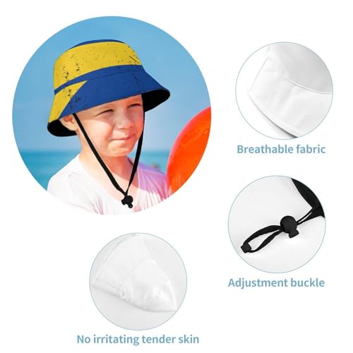 Retro Colombian FlagChildren's Bucket Hat for Boys and Girls, Breathable Summer Beach Hat52cm4