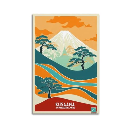 Póster estético de pastizales japoneses para renovar la decoración de tu sala de estar