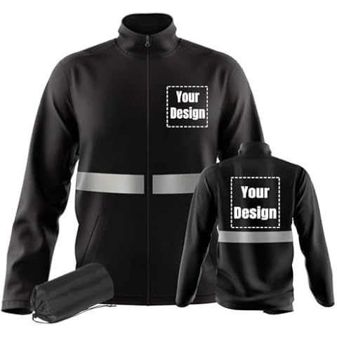 YOWESHOP High Visibility Reflective Safety Jacket Lightweight Breathable Customize Logo Work Uniform (M, Black - style 1) Cover