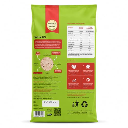Image of Gourmet Staples Protein Atta (Pack of 2), 28g Protein Per 100g, 11g Protein Per Roti, Black Wheat, Pea Isolate, Soy Isolate & Brown Rice Isolate, High Fibre, Low GI, No Preservatives, Zero Additives, Soft & Fluffy Rotis, For Weight Management & Muscle Support