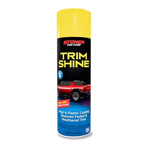 Stoner Car Care 91034 Trim Shine – Black Trim and Plastic Restorer for Cars – Vinyl and Plastic Trim Protectant Coating for Interior and Exterior Use – Fast-Drying No Sling – 12 oz