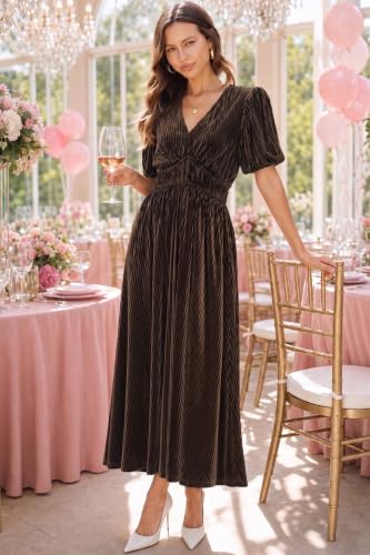 Image of Sissyaki Velvet Maxi Dress Fall Wedding Guest Dress 2026