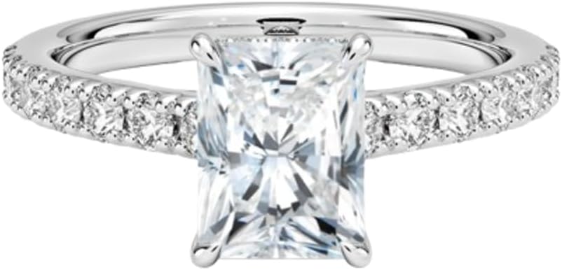 1–5 Carat Lab Grown Diamond Ring VVS2 10K 14K 18K Solid Gold & 925 Sterling Silver Engagement Ring Hidden Halo Wedding Bridal Anniversary Christmas Gift for Women(IGI Certified)