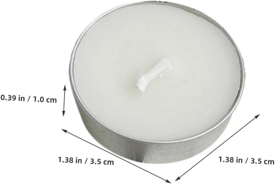 White Round Tealight Candles 50pcs Smokeless Unscented Mini Multi-Function Candles for Wedding Home Décor and Romantic Events, 2pcs