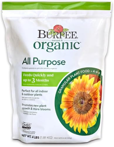 Image of Burpee Organic Fertilizer, Granular Plant Food | 4 lb | For Vegetable & Flower Gardens | Seed Starting | Pack of 8