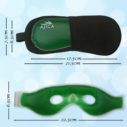 Image of Aqua Ice Face & Eye Cooling Gel Pad and Aloe Vera Gel Mask Ice Pack for Face and Eye Patches Remove Dark Circles, Fatigue Cool Eyes Patch Pads Eye Care | Facial Skin Refresh Face Mask for Hot & Cold Therapy (Aloe Eye Cooling Pad, Aloe Hole Eye Mask)