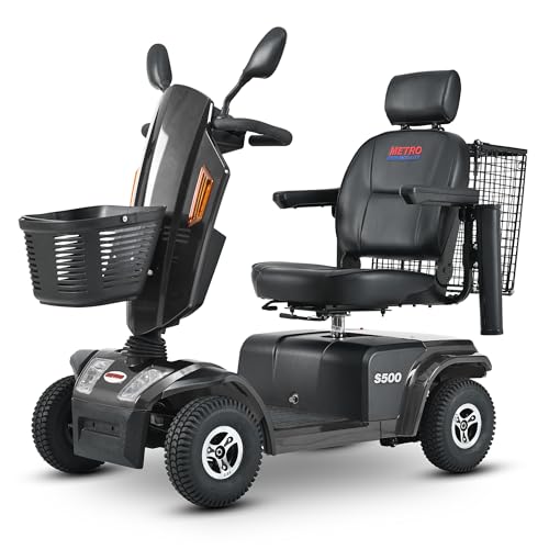 4 Wheel Heavy Duty Mobility Scooter for Adults, Seniors Mobility Scooter, 25Miles Range, Lots of Legroom, with Rearview Mirror and Front & Rear LED Lights, Black, 350lbs Weight Capacity